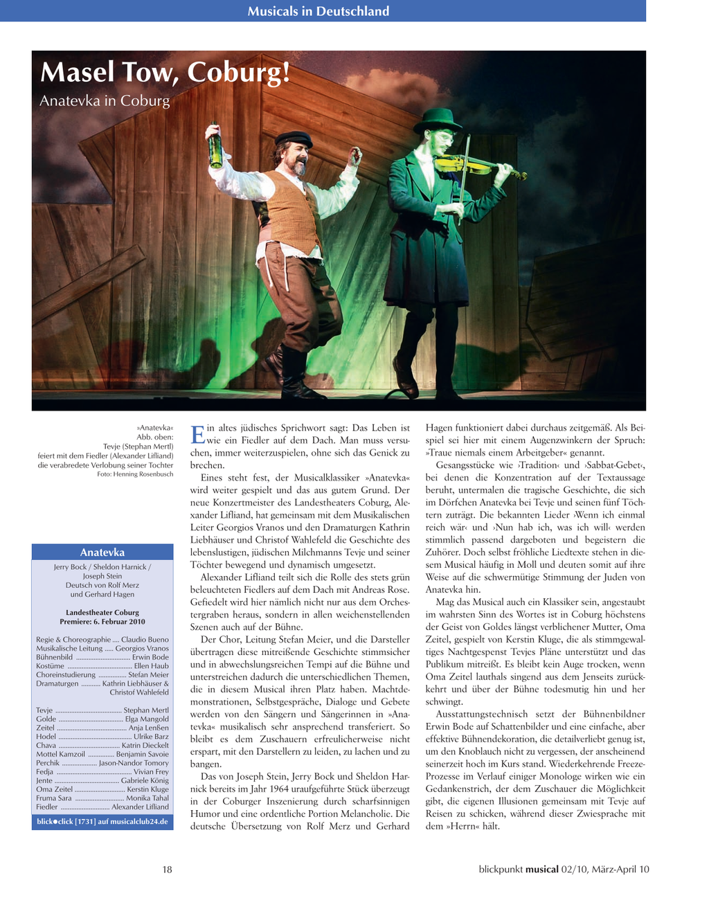 Blickpunkt Musical 02-2010 - Ausgabe 45