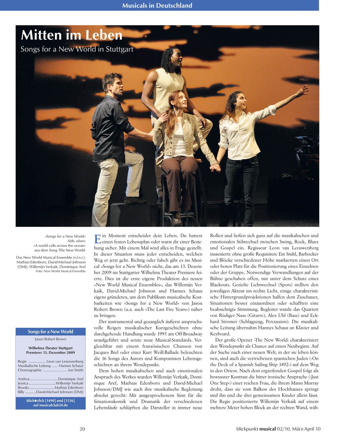 Blickpunkt Musical 02-2010 - Ausgabe 45