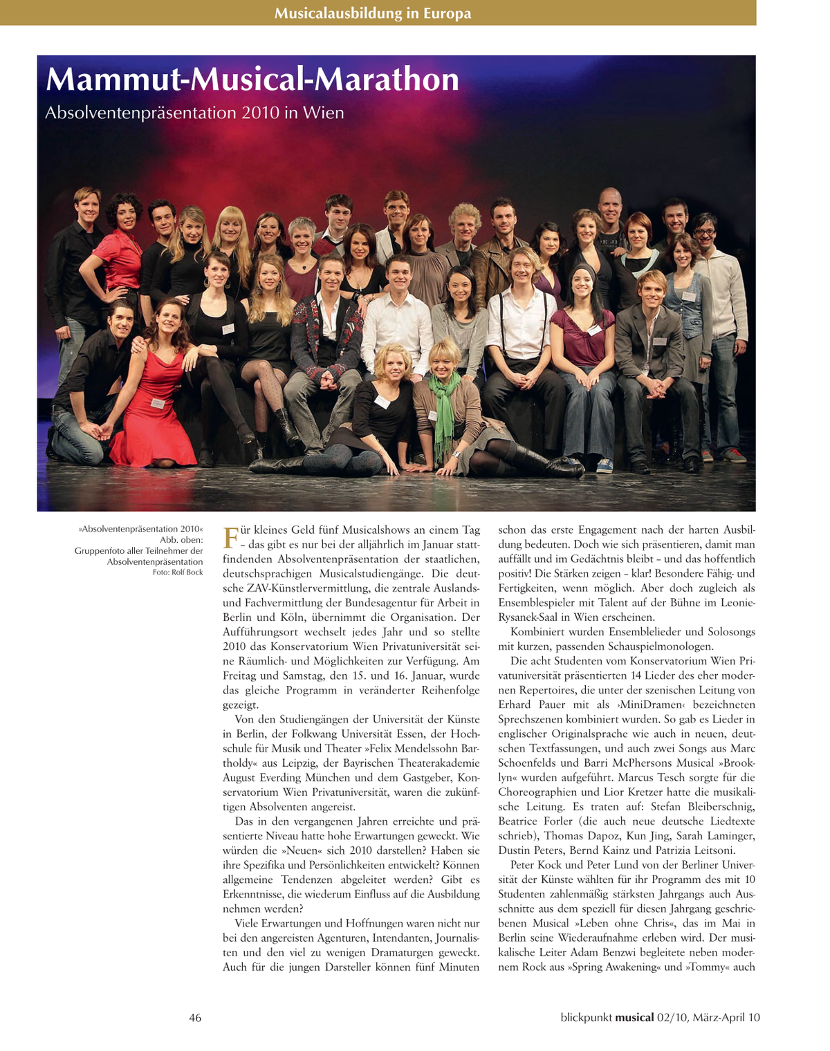 Blickpunkt Musical 02-2010 - Ausgabe 45