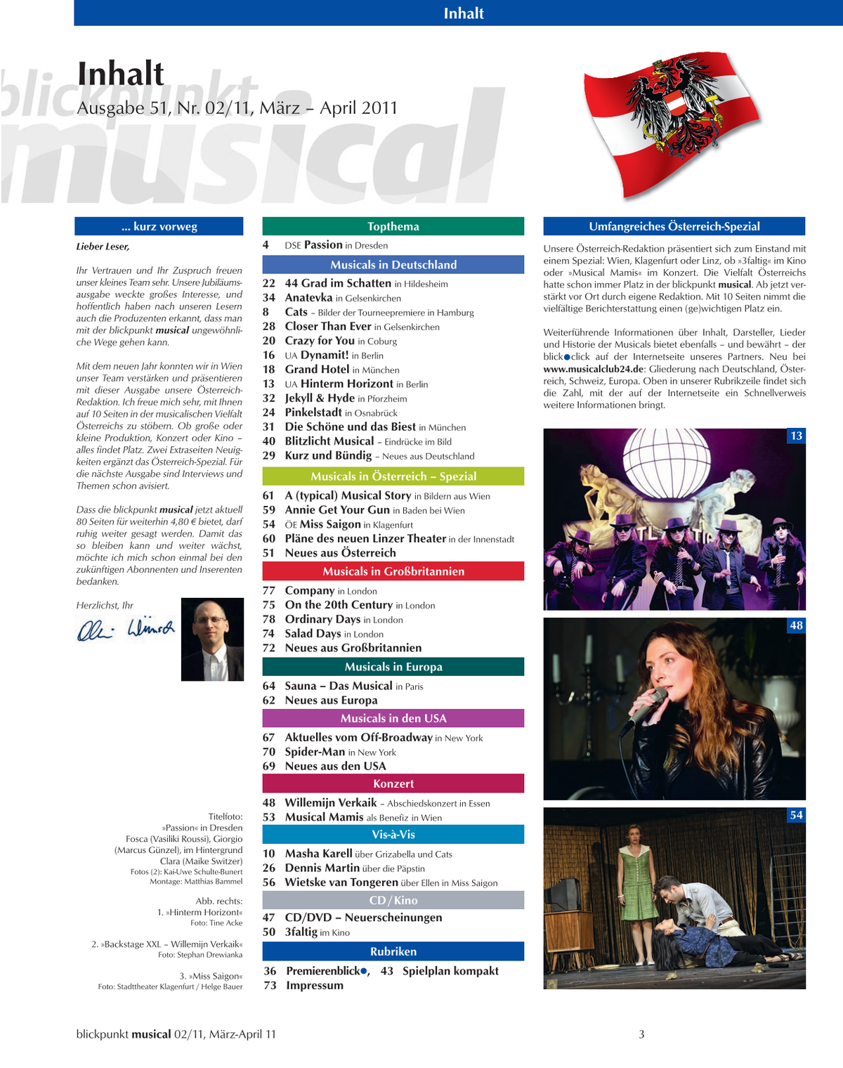 Blickpunkt Musical 02-2011 - Ausgabe 51