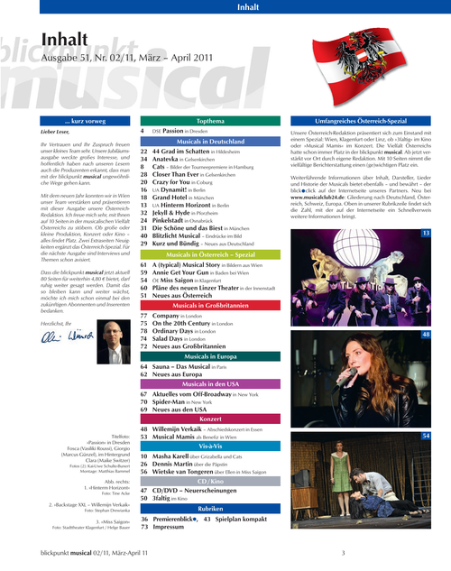 Blickpunkt Musical 02-2011 - Ausgabe 51