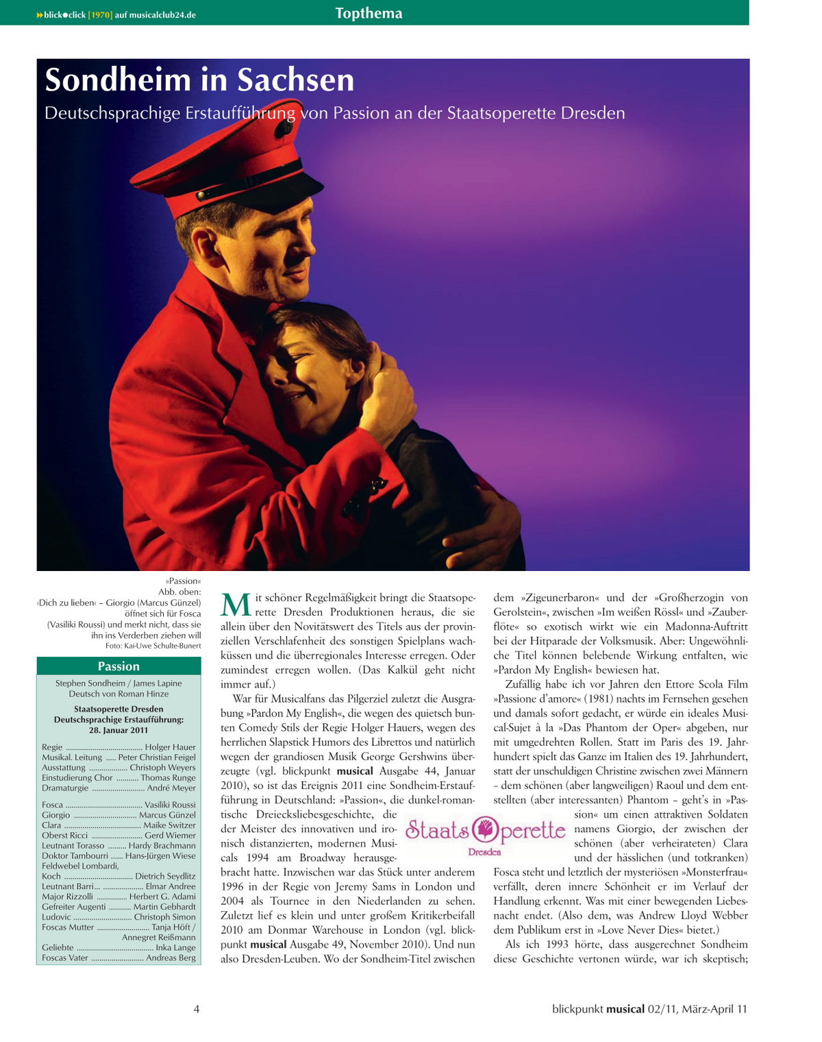 Blickpunkt Musical 02-2011 - Ausgabe 51