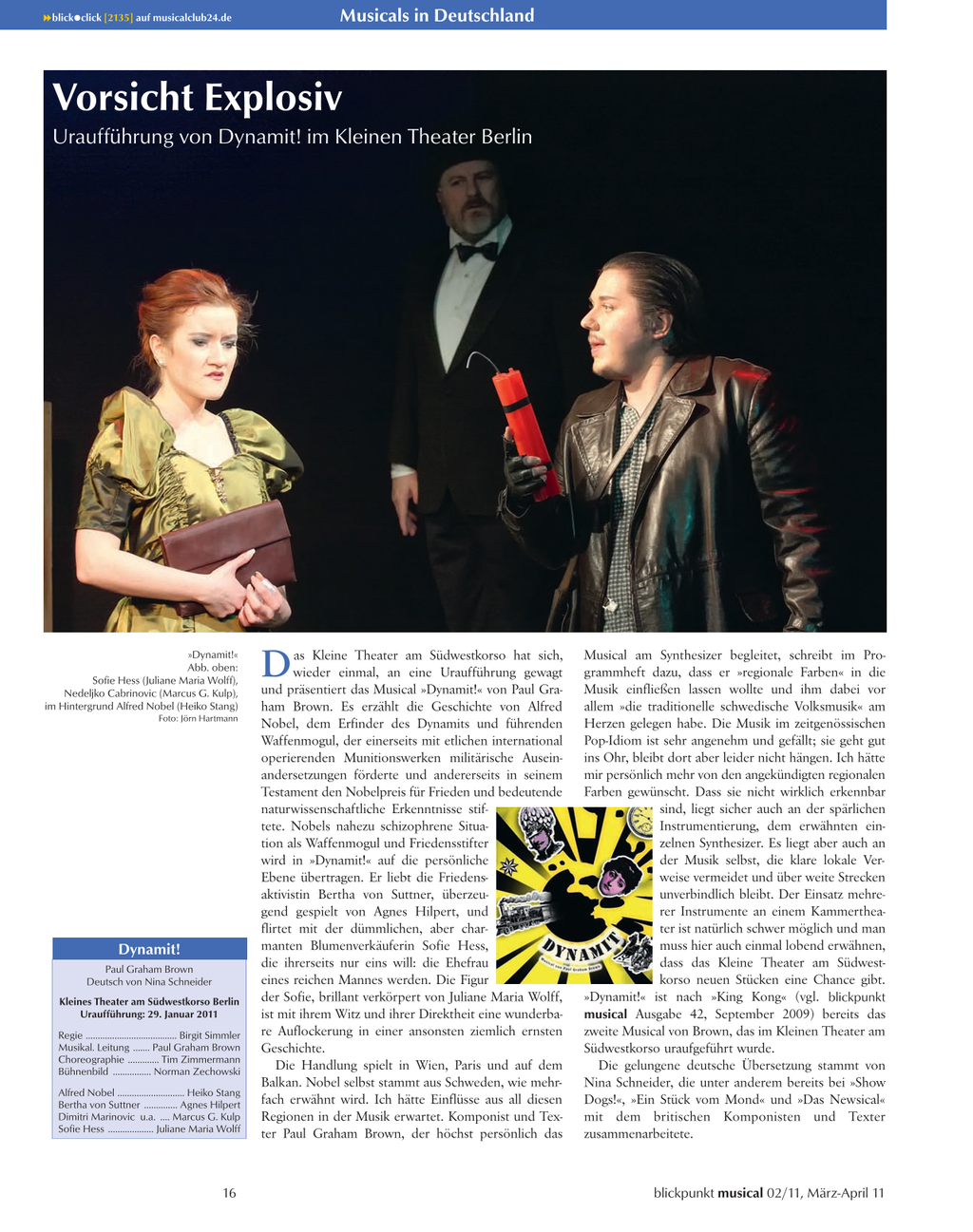 Blickpunkt Musical 02-2011 - Ausgabe 51