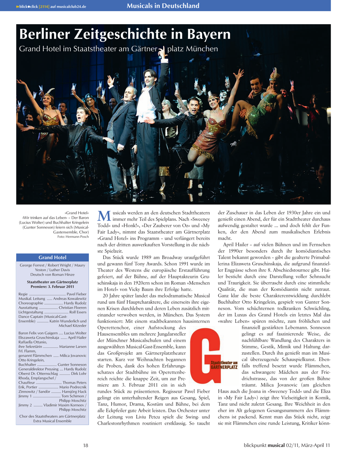 Blickpunkt Musical 02-2011 - Ausgabe 51