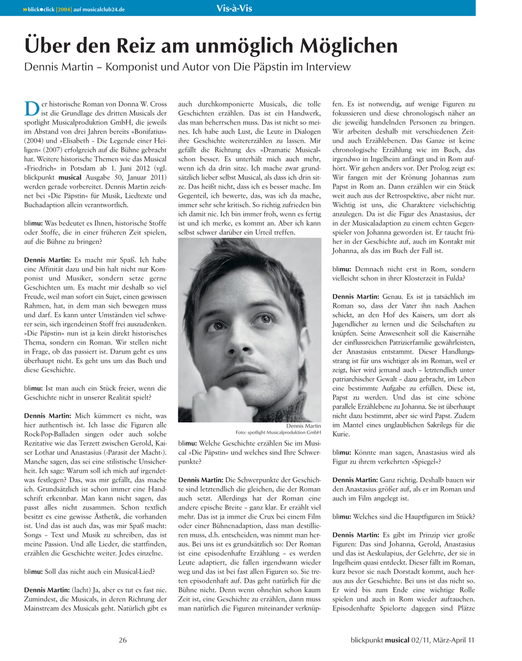 Blickpunkt Musical 02-2011 - Ausgabe 51