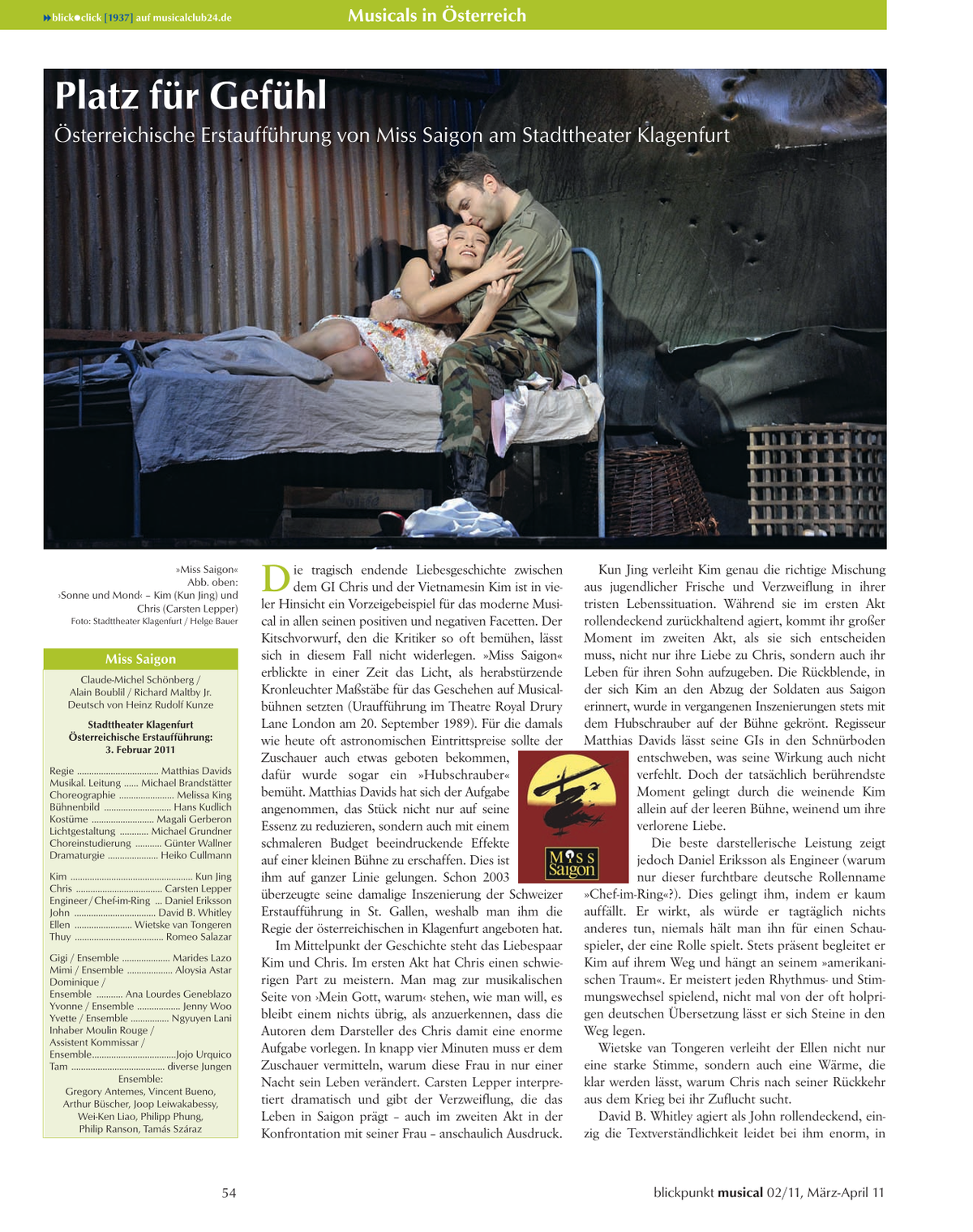 Blickpunkt Musical 02-2011 - Ausgabe 51